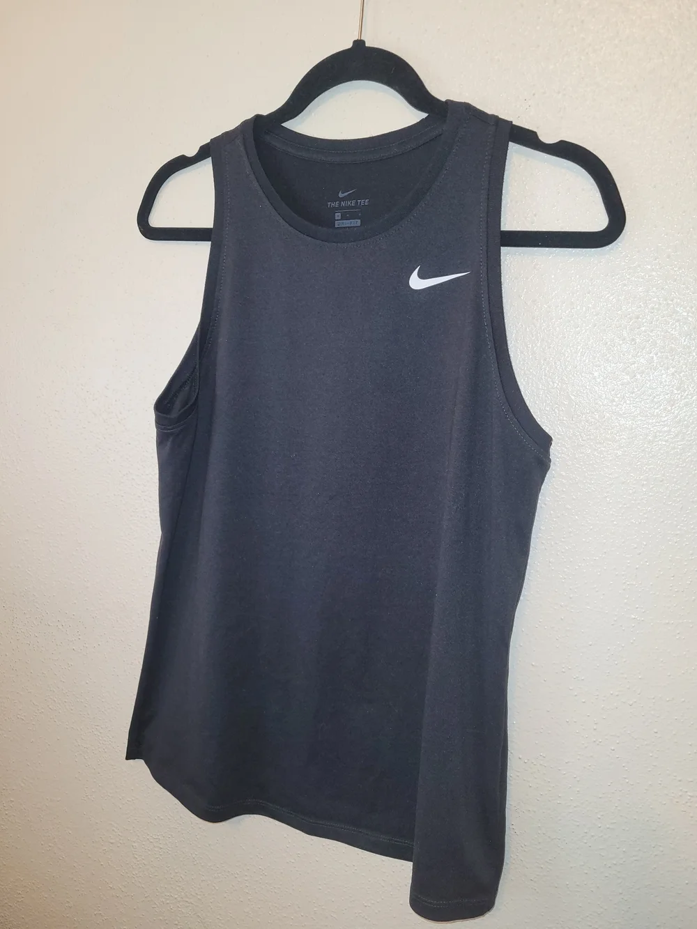Nike Black Dri-FIT Tank Top Medium White Swoosh